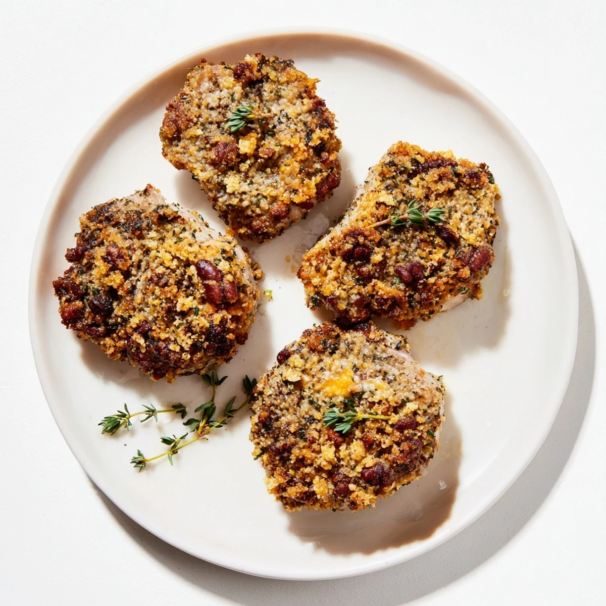 Imagine crispy pecan crust on this Thyme and Pecan Crusted Pork Tenderloin, a flavorful American main course.