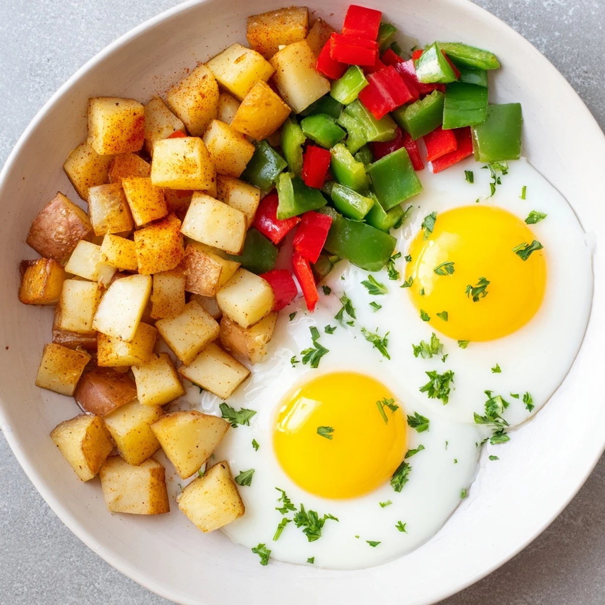 Enjoy this hearty, home-style Simple Skillet Egg and Potato Hash, perfect for a filling weekend breakfast.