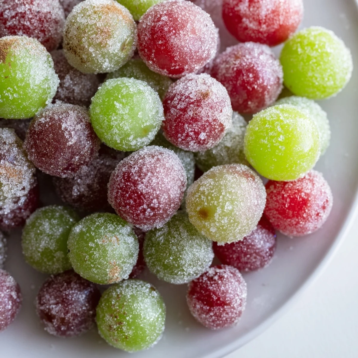 Crisp frozen grapes dusted with cinnamon sugar, the perfect cool and refreshing snack.