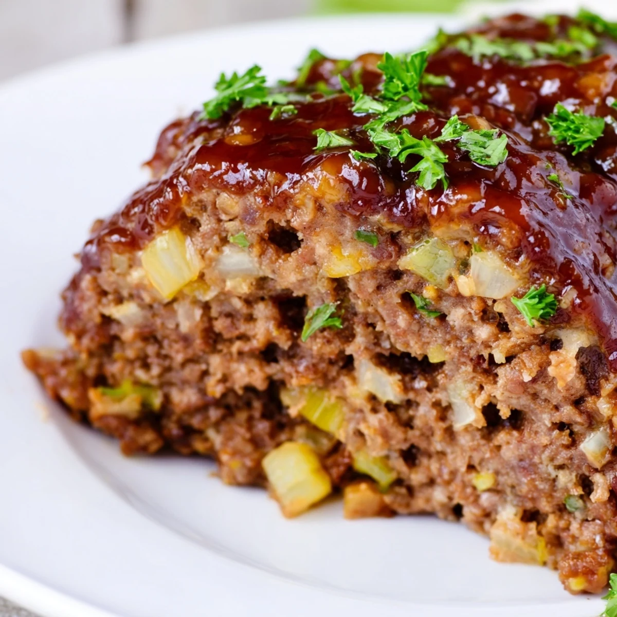 Golden-glazed mini meatloaf bites steaming slightly after being baked to savory perfection.
