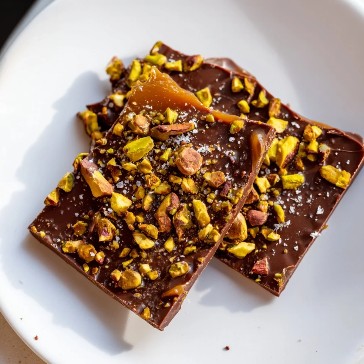This homemade Pistachio Salted Caramel Bark is crunchy, sweet, and salty — perfect for dessert or gifting.