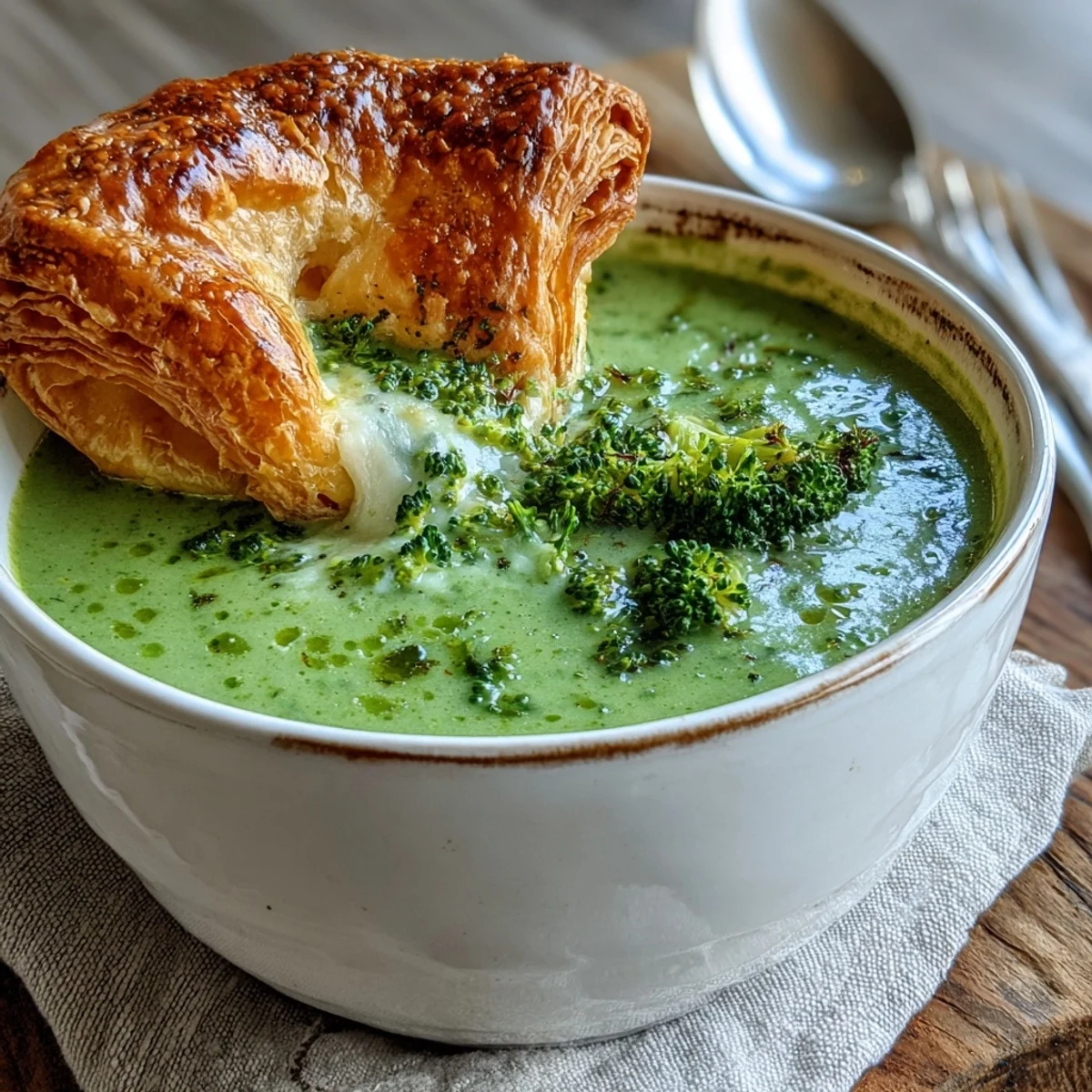 Creamy Broccoli Butternut Soup With Pastries