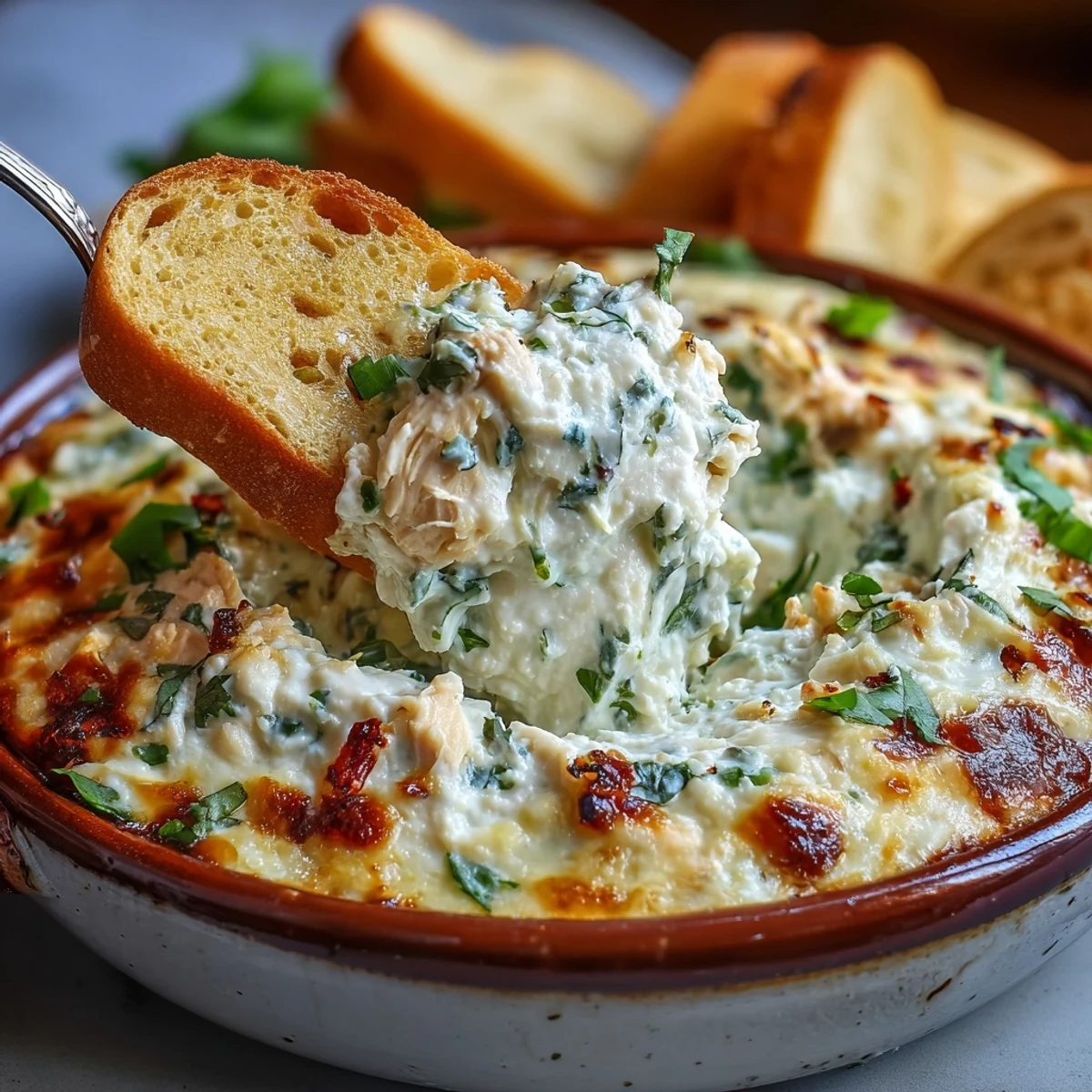 Served warm with crunchy tortilla scoops for an easy party appetizer.