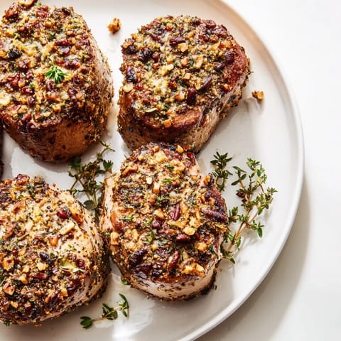 Thyme Pecan Crusted Pork