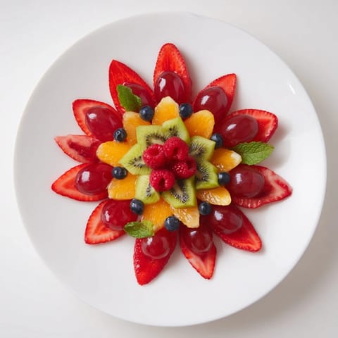 Festive Poinsettia Fruit Bowl