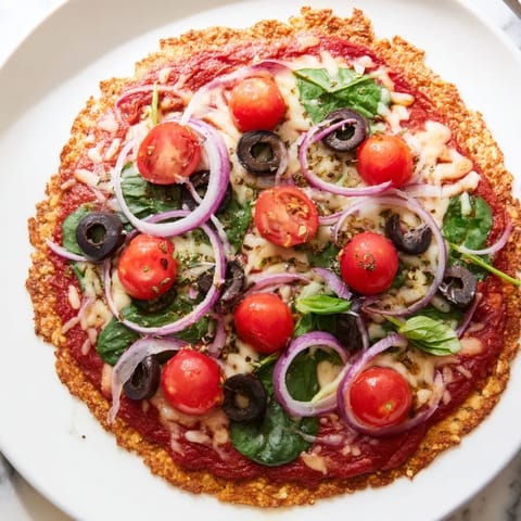 A close-up shot of a prepared Crispy Tortilla Pizza, showcasing its appealing, bubbly cheese.