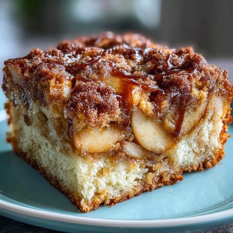 Tender apples baked into a casserole-style cake, perfect for breakfast.