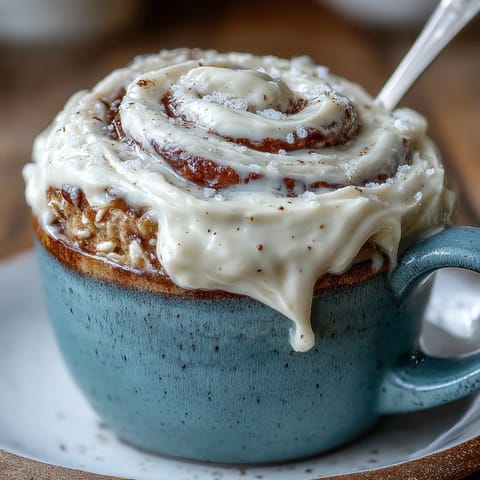High-Protein Cinnamon Roll Mug Cake