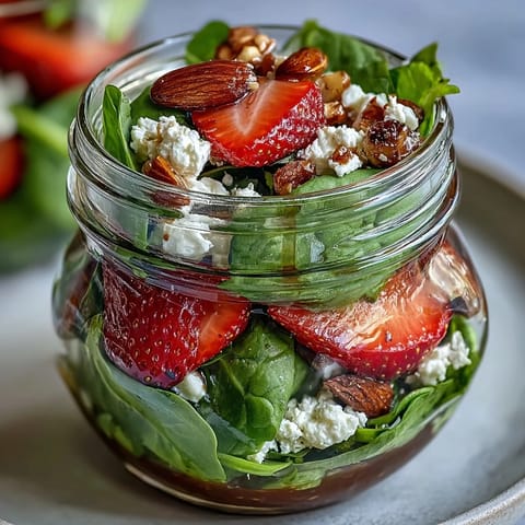 Strawberry Spinach Mason Jar Salad