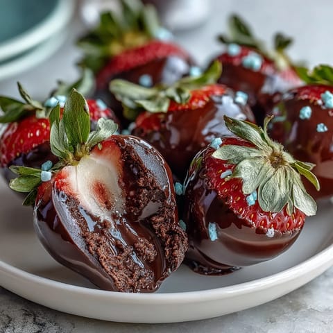 Decadent dark chocolate-covered strawberries decorated with pastel sprinkles offer a sweet, eye-catching treat for spring celebrations.  