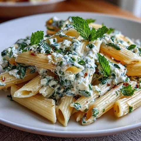 Pea Ricotta Pasta with Mint