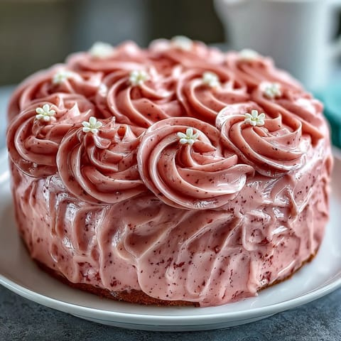 Mothers Day Cake with Pink Ombre Buttercream and Flowers