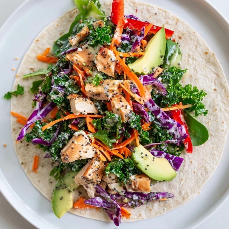 Delicious Poppy-Inspired Chicken Salad Wraps: a healthy, flavorful meal beautifully arranged on a plate.