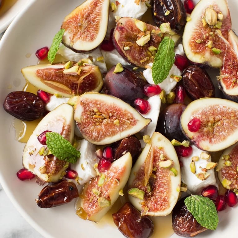 Enjoy this elegant Snowdrift Platter: Sweet figs and dates arranged beautifully, dusted with coconut snow.