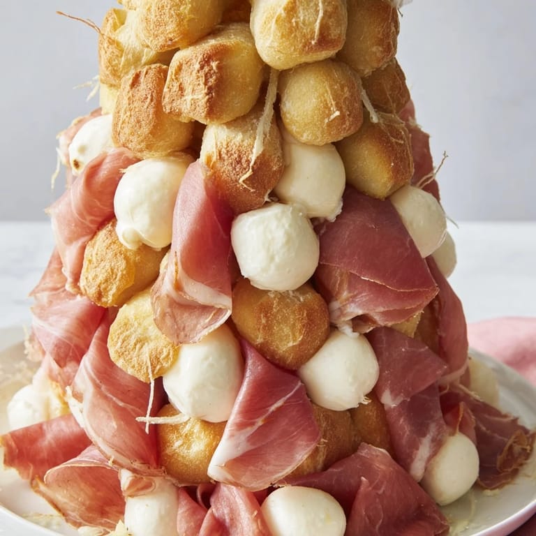 Vibrant fractal tree branching bread platter: a delicious array of Italian flavors, ready to serve and share.