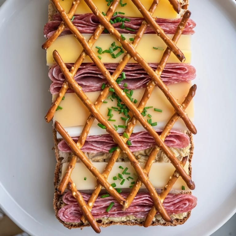 Enjoy the delicious layers beneath the pretzel lattice on this tasty Lattice Window arrangement.