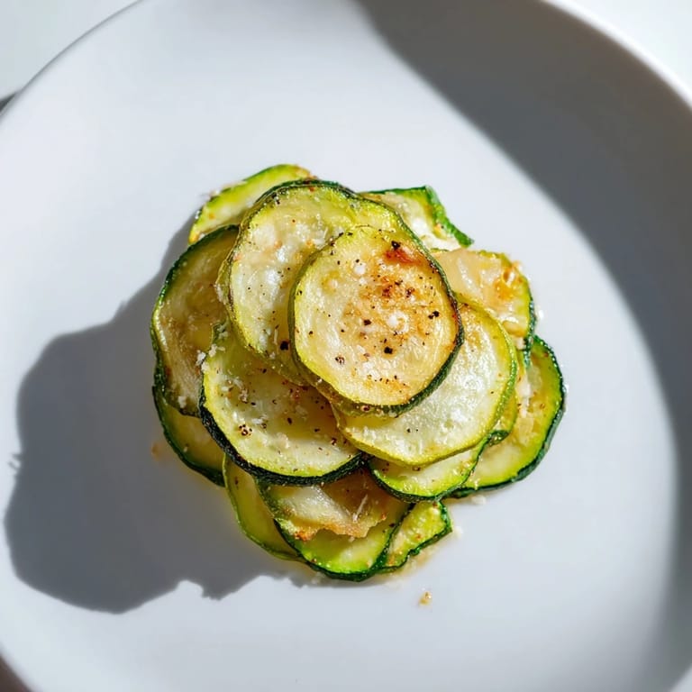 Close-up of crispy zucchini chips, perfectly seasoned, offering a delightful and healthy snack option.