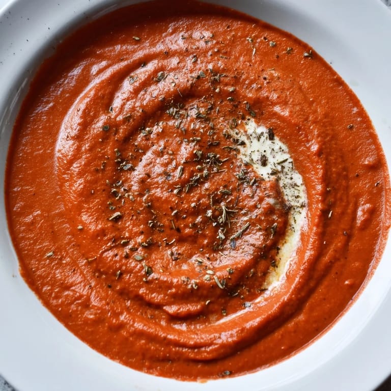 This easy recipe shows a close-up of the finished Instant Creamy Marinara Hack, creamy and ready to serve.