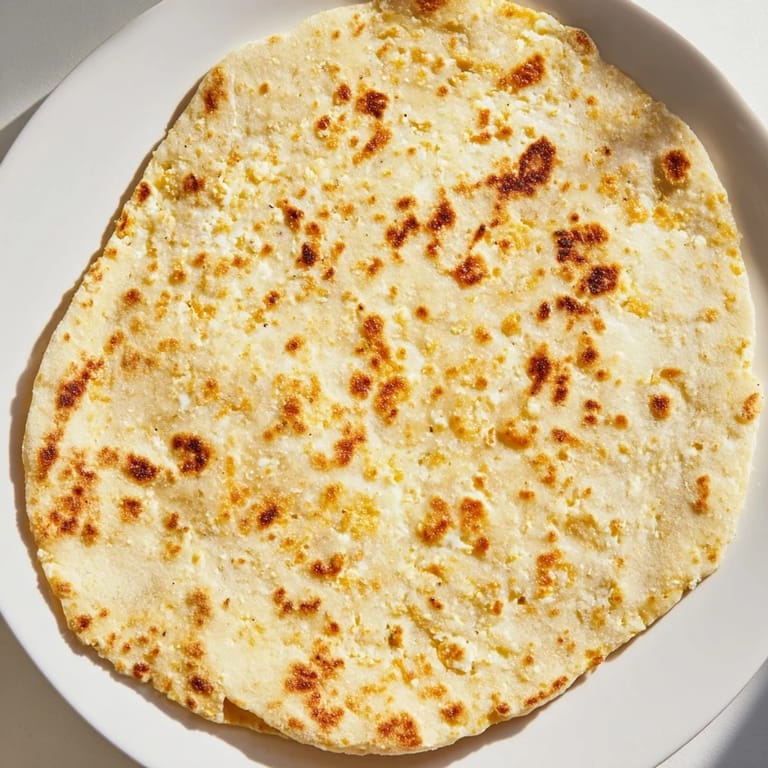 Warm, freshly cooked Cottage Cheese Flatbread with slightly bubbly tops, perfect for scooping up sauces.