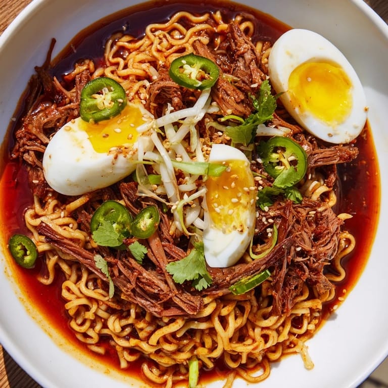 Savor the aroma of this delicious Chaos Cooking Birria Ramen, a fusion of vibrant Mexican and Japanese flavors.