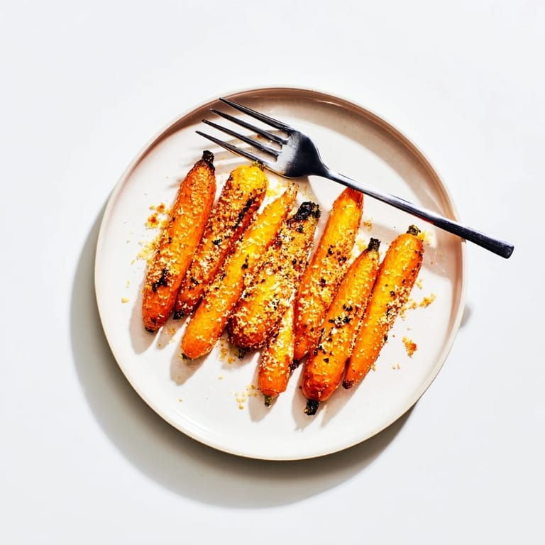 Tender baby carrots tossed in Parmesan and honey, roasted to perfection as a gluten-free side dish.