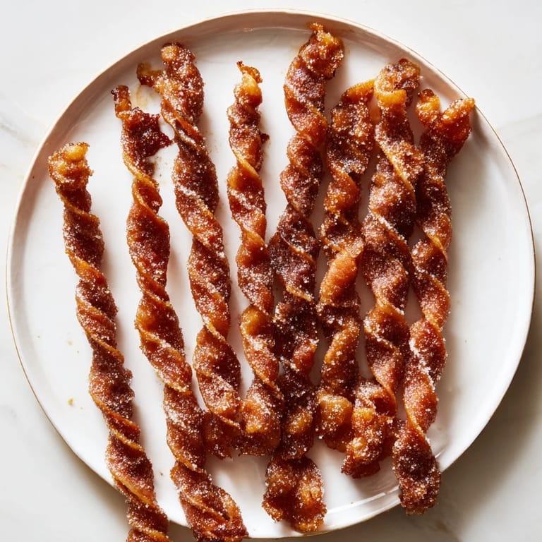 These sweet-and-savory Spiced Bacon Twists, dusted with brown sugar and cayenne, are ideal for brunch buffets or holiday appetizer spreads.