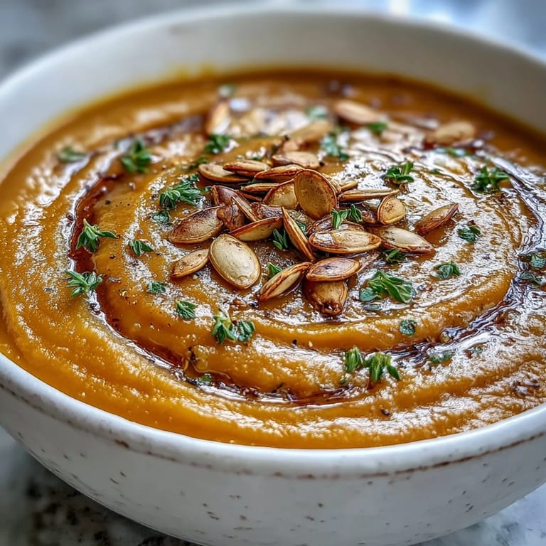 Roasted cubes of butternut squash simmered into a velvety Easy Roasted Butternut Squash Soup.