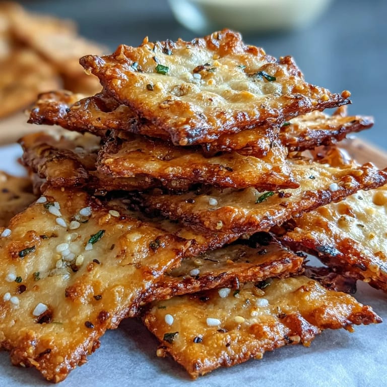 Cheesy sourdough cheez-its crackers with everything seasoning, golden and crunchy for the ultimate snack.