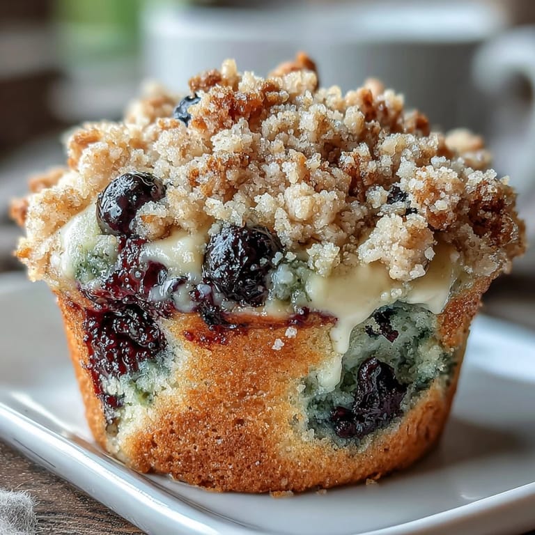 Fluffy lemon blueberry sourdough muffins bursting with tangy citrus and sweet berries, topped with a crunchy golden crumb for irresistible texture and flavor.