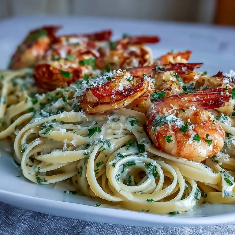 Vibrant lemon garlic shrimp pasta served with a bright citrus sauce, red pepper flakes, and a side of crisp white wine.