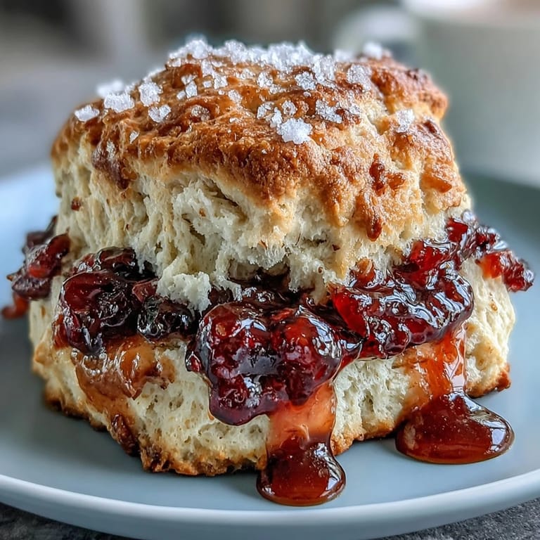 Flaky homemade sourdough scones studded with fresh blueberries and lemon, perfect for a cozy weekend brunch or afternoon tea.
