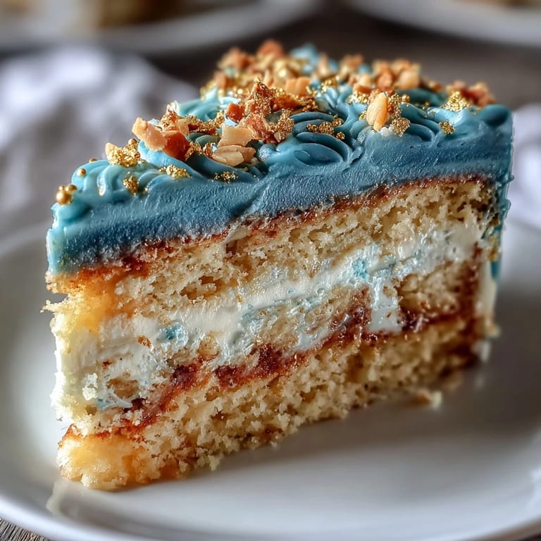 Striking dark blue ombre cake with gold leaf decoration, perfect for celebrating a graduation milestone with rich vanilla buttercream.