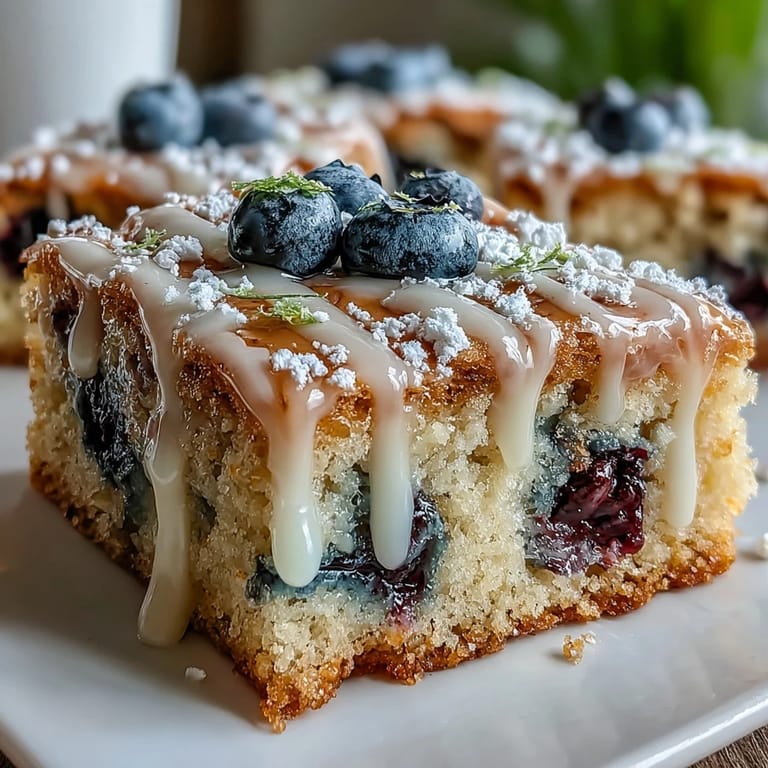 Tangy lemon zest and sweet blueberries shine in these soft, buttery blondies, perfect for summer dessert tables.