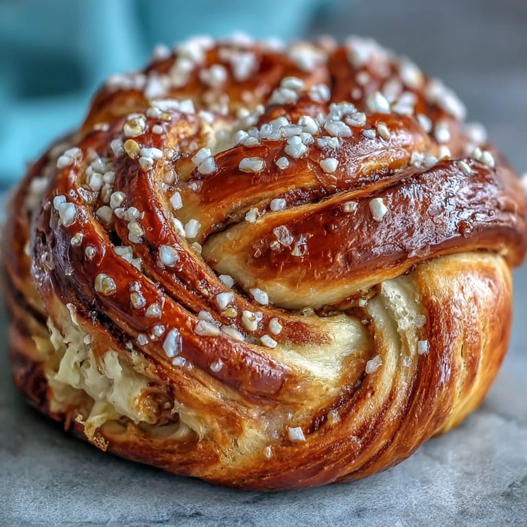 Soft brioche buns swirled with aromatic cardamom, golden-brown crust, and sparkling pearl sugar, a classic Swedish treat.