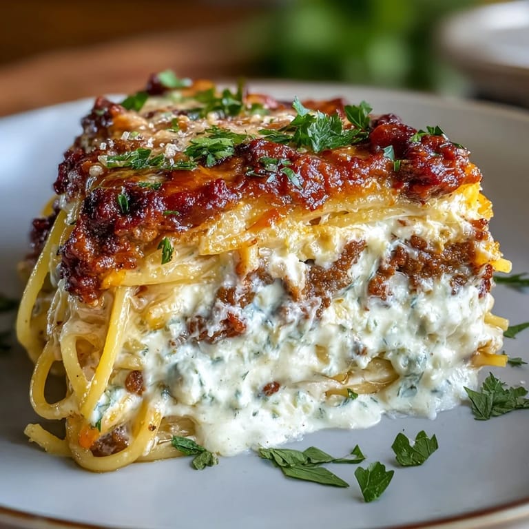 Million Dollar Spaghetti features tender pasta, hearty meat sauce, and three-cheese blend baked until golden and irresistibly gooey.