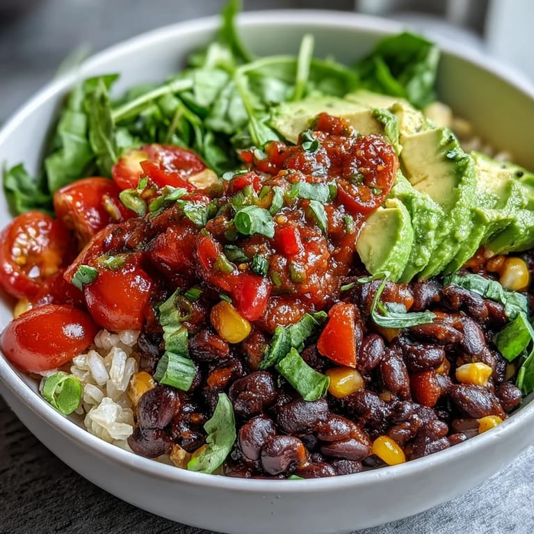 Hearty plant-based taco bowl, a colorful and flavorful easy weeknight meal.