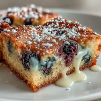 White Chocolate Lemon Blueberry Blondies with juicy berries and creamy white chocolate chunks, baked to chewy perfection.