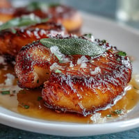 Golden brown butter sage gnocchi in skillet, crispy gnocchi tossed in nutty sauce with fresh sage leaves.  