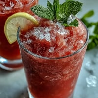 Frozen Watermelon Lemonade Slushie: vibrant summer drink, sweet watermelon, tangy lemon, no sugar.